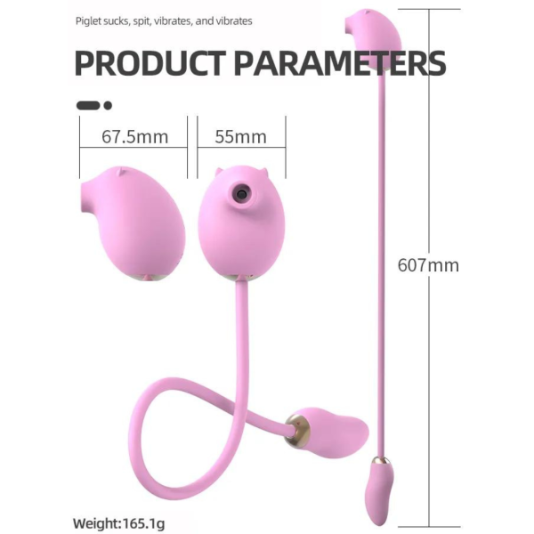 Vibrador Com Sugador Estimulador de Clitóris Silicone Rosa - Image 7