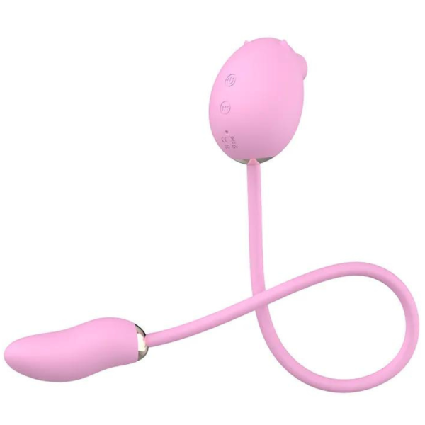 Vibrador Com Sugador Estimulador de Clitóris Silicone Rosa - Image 9
