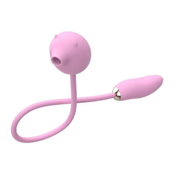 Vibrador Com Sugador Estimulador de Clitóris Silicone Rosa - Image 10