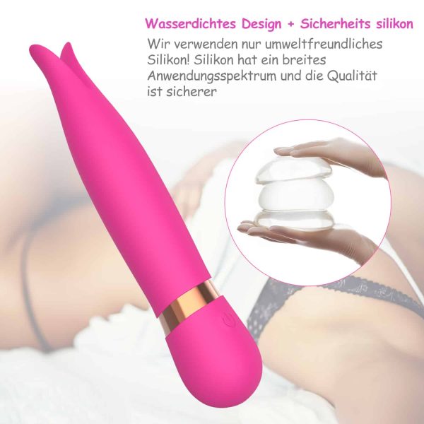 Golfinho Vibrador Mini Bastão com Ponta Dupla Recarregável - Image 3