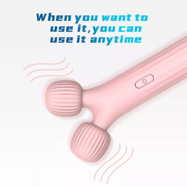 Vibrador Massageador Com Cabeça Dupla Recarregável Rosa Xuanai - Image 4