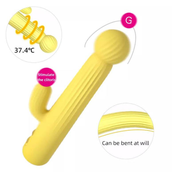 Vibrador Estimulador de Ponto G e Clitóris Amarelo Recarregável Xuanai - Image 5