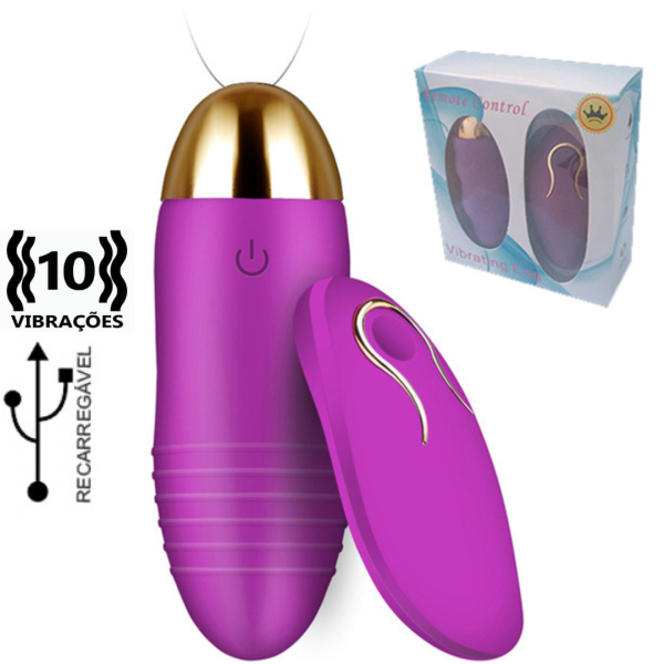 Vibrador Bullet Controle Sem Fio 10 Vibrações Recarregável
