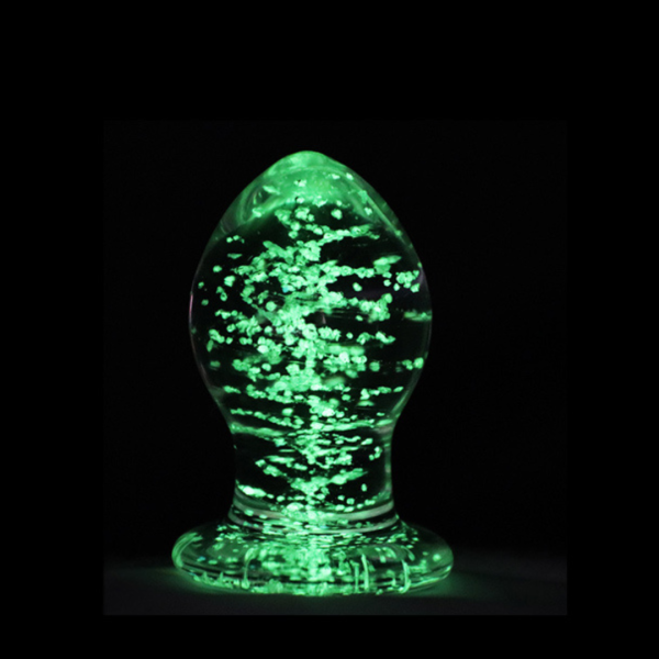 Plug Anal Neon Em Vidro Com Esferas que Brilha No Escuro - Image 4