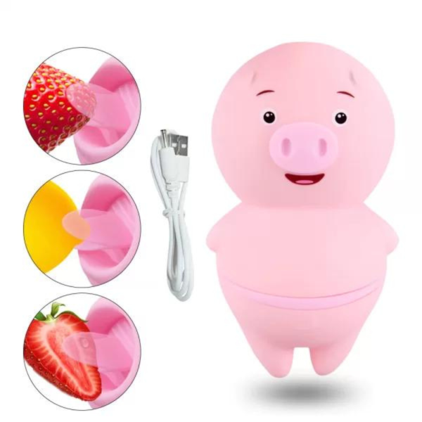 Vibrador Porquinho Com Língua Massageadora 6 Vibrações - USB - Image 6