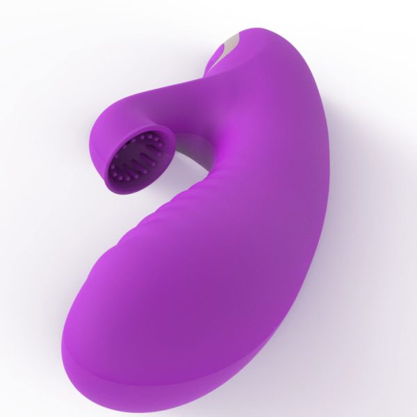 Vibrador Duplo Com Sugador Estimulador Ponto G e Clitóris 12 Vibrações - Image 8