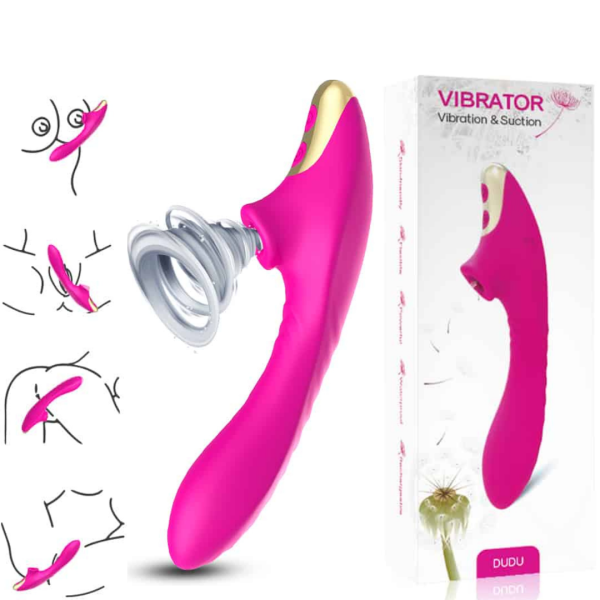 Vibrador DUDU Estimulador de Ponto G E Clitóris Com Sugador