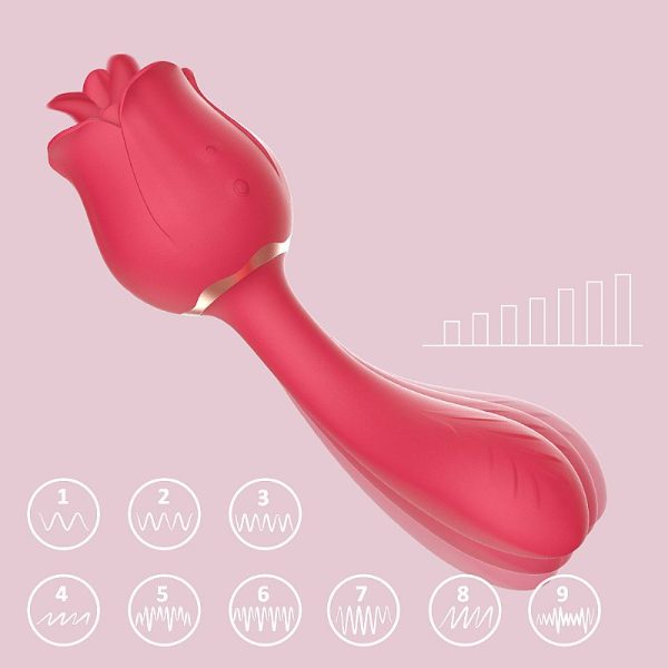 Vibrador de Ponto G com Língua - Formato de Rosa - PRO 2 - Image 8