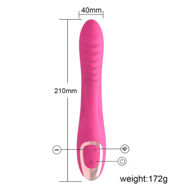 Vibrador Duplo Com Sugador Estimulador Ponto G e Clitóris 12 Vibrações - Image 3