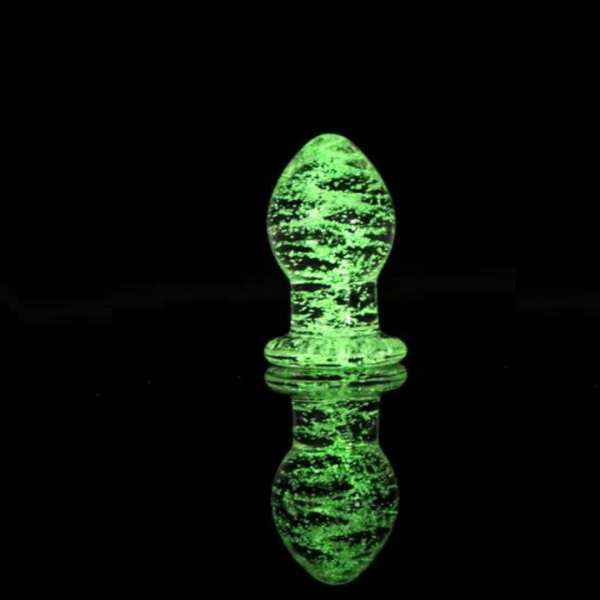 Plug Anal Neon Em Vidro Com Esferas que Brilha No Escuro - Image 3