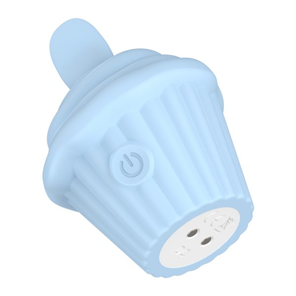 Vibrador Estimulador de Clitóris CupCake Azul com Língua - Image 4