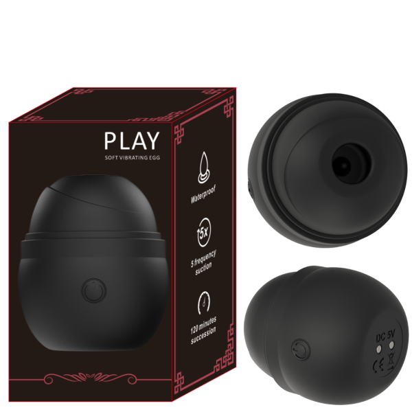 Vibrador Estimulador de Clitóris Pulsador Egg Preto 5 Vibrações