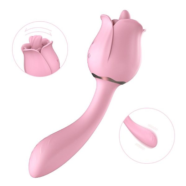 Vibrador de Ponto G com Língua - Formato de Rosa - PRO 2 - Image 2