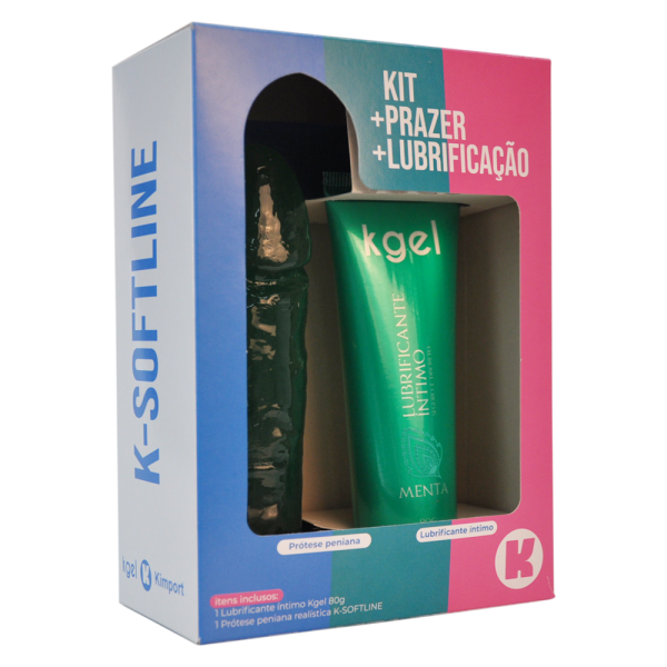 Kit Pênis Realístico Aroma de Menta 15,5 + Lubrificante 80G