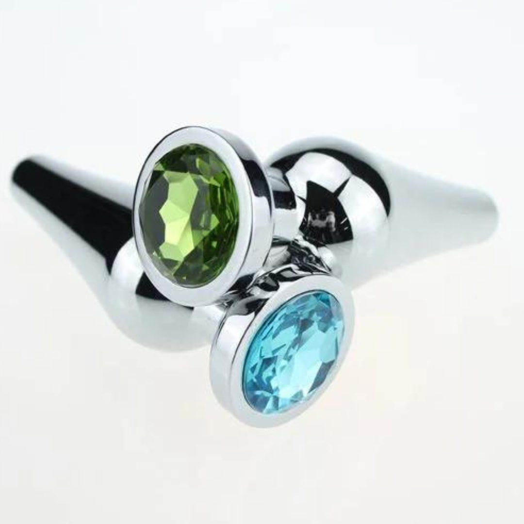 Plug Anal Conico em Aço liso Com Pedra Brilhante 13 x 4,5 Cm - Imagem 6