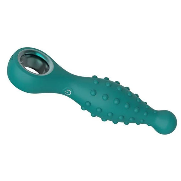 Plug Anal Verde Com Vibrador Bolinha 12 Vibrações USB Xuanai - Image 2