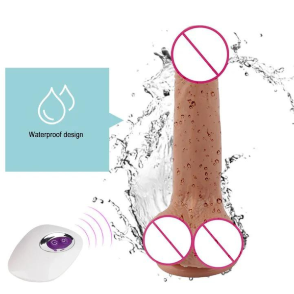 Pênis Realístico Com Ventosa USB Vibrador e Controle Xuanai 19,5 x 4 Cm - Image 2