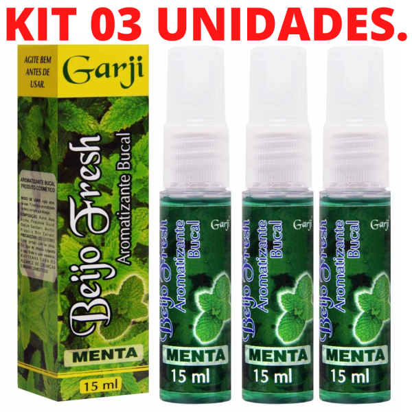 Kit 03 Sexo Oral Bucal MENTA Beijo Fresh 15ml Garji - Sex shop - Image 2