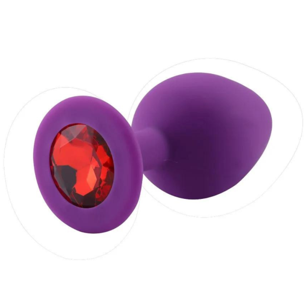 Plug Anal P 7x2,8 Cm Silicone Lilás Pedra Removível - Image 4