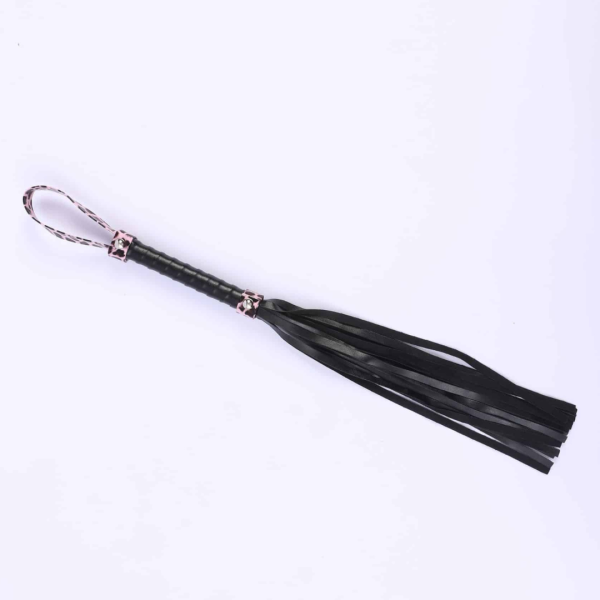 Chicote Bdsm Em Tiras no Modelo Flogger Preto Leopardo Negro