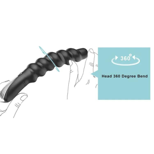 Vibrador Espiral Estimulador Ponto G Preto Recarregável USB 12 Velocidades - Image 4