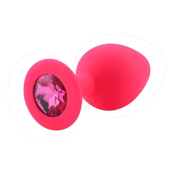 Plug Anal G Silicone Macio Pink Com Joia Removível 9x4Cm - Image 4