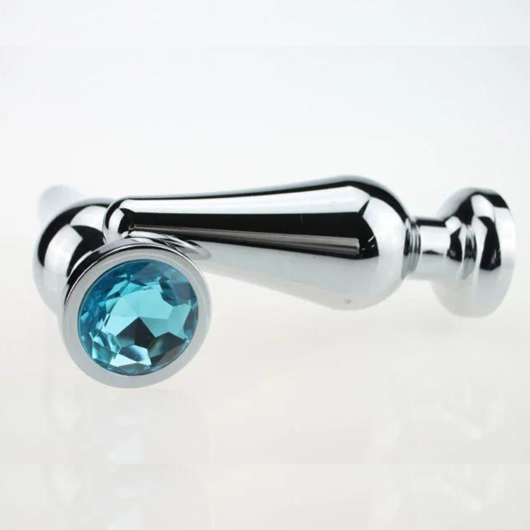 Plug Anal Conico em Aço liso Com Pedra Brilhante 13 x 4,5 Cm - Imagem 5
