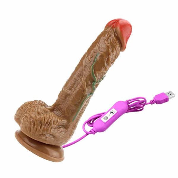 Prótese Marrom com Rotação e vibração Via USB 17,5x3,8cm - Image 3