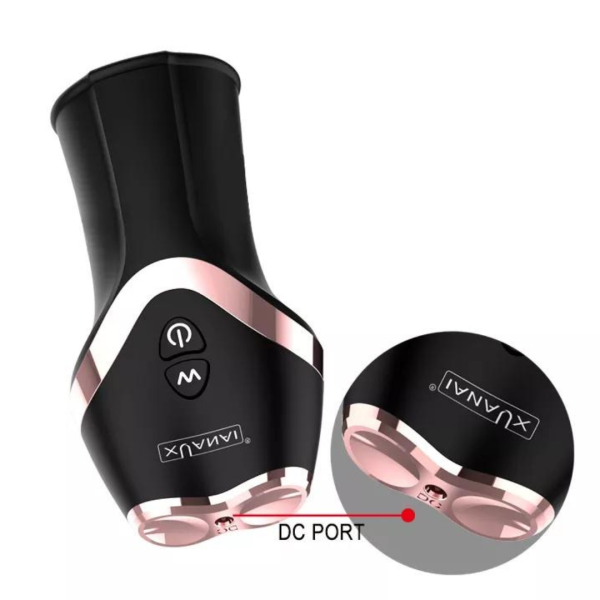 Capa Peniana Masturbador Preto Com Vibrador 12 Vibrações Xuanai - Image 3