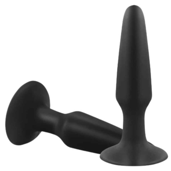 Plug Anal Preto com Ventosa de Silicone 13,5cm x 2,5cm