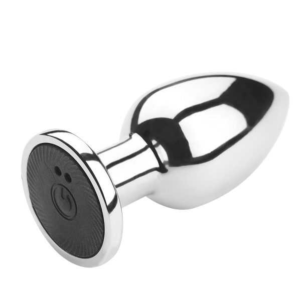Plug Anal Metal Cromado Luxo 10 Vibrações USB Com Controle - Image 5