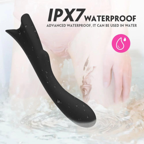Vibrador Macio Preto Estimula o Seios, Ponto G e Clitóris 9 Vibrações - Image 7