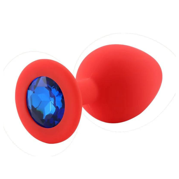 Plug Anal P 7x2,8 Cm Silicone Vermelho Pedra Removível - Image 5