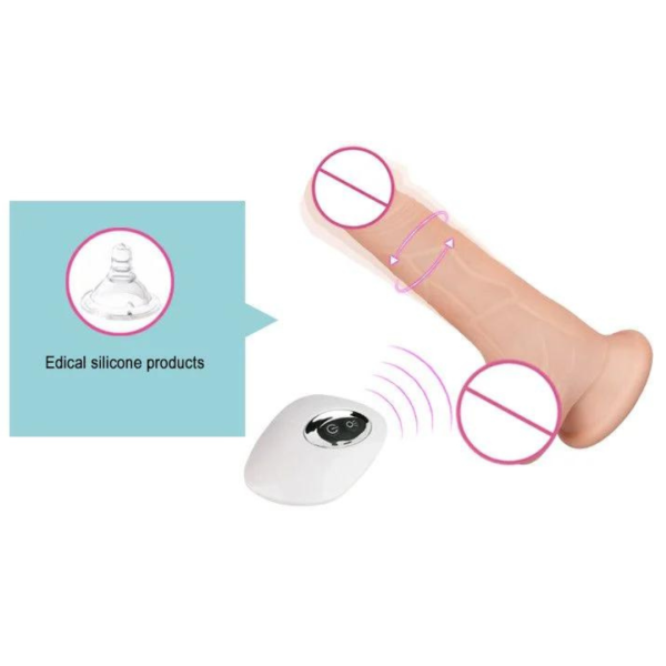 Penis Realístico Com Vibrador Ventosa Com Aquecimento Interno - Image 3