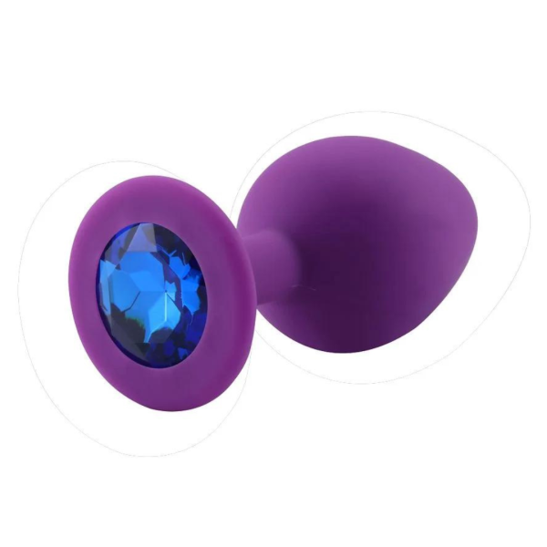 Plug Anal P 7x2,8 Cm Silicone Lilás Pedra Removível - Image 3