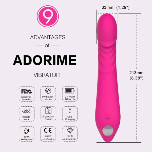 Vibrador Silicone Massageador de Ponto G ARES 9 Velocidades - Image 7