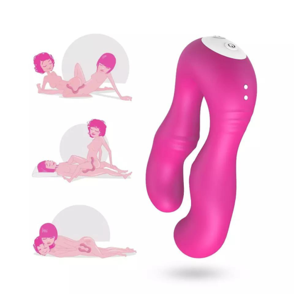 Vibrador Duplo com 9 Modos de Vibração Recarregável Com Controle - Image 2