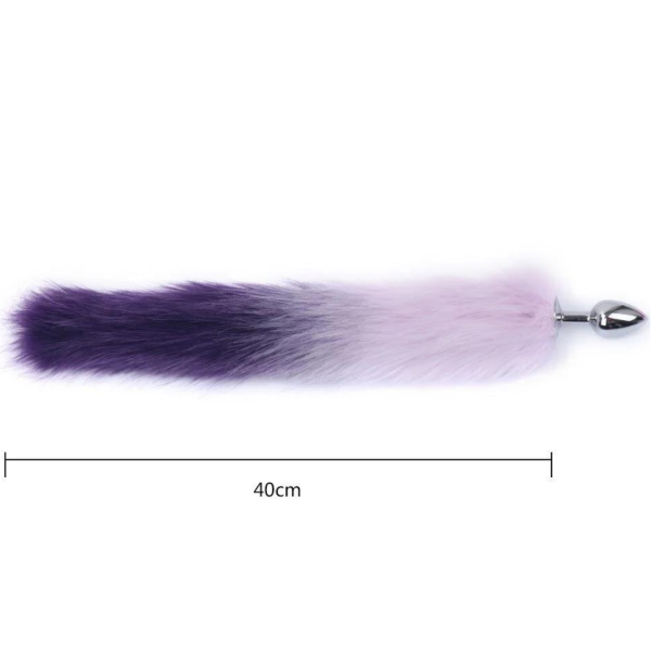 Plug Anal Pequeno 7×2,8 Cm Cauda Raposa Lilás 40 Cm - Image 2