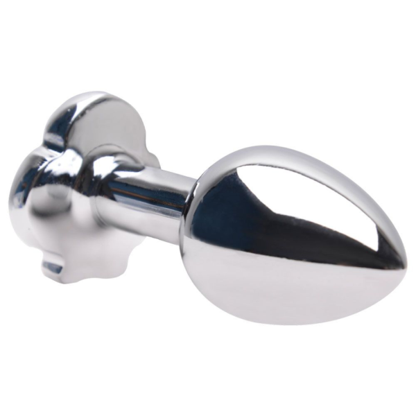 Plug anal de Metal Cromado Com Pedra Naipe de Paus Tamanho P - Image 6