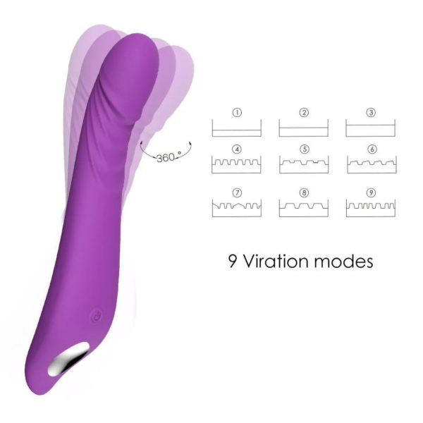 Vibrador Silicone Massageador de Ponto G ARES 9 Velocidades - Image 4