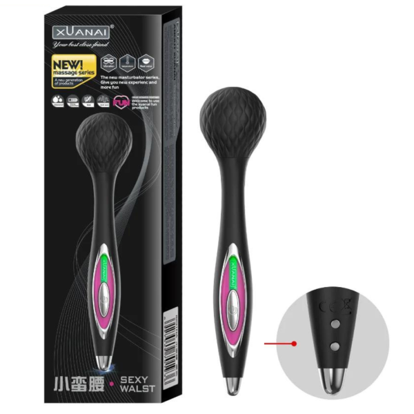 Vibrador Silicone Preto 12 Velocidades Estimuladora de Clitóris