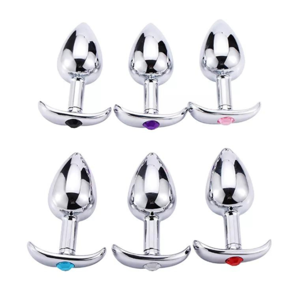 Plug Anal de Luxo Com Alça de segurança e Joia Tamanho M - Image 7