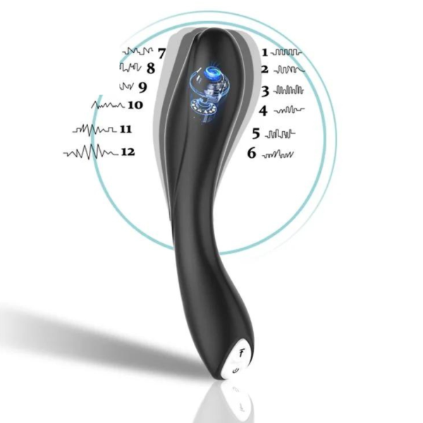 Vibrador Preto 12 Vibrações Estimula o Ponto G Recarregável USB - Image 5