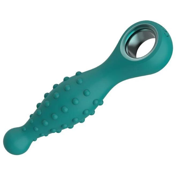 Plug Anal Verde Com Vibrador Bolinha 12 Vibrações USB Xuanai - Image 6