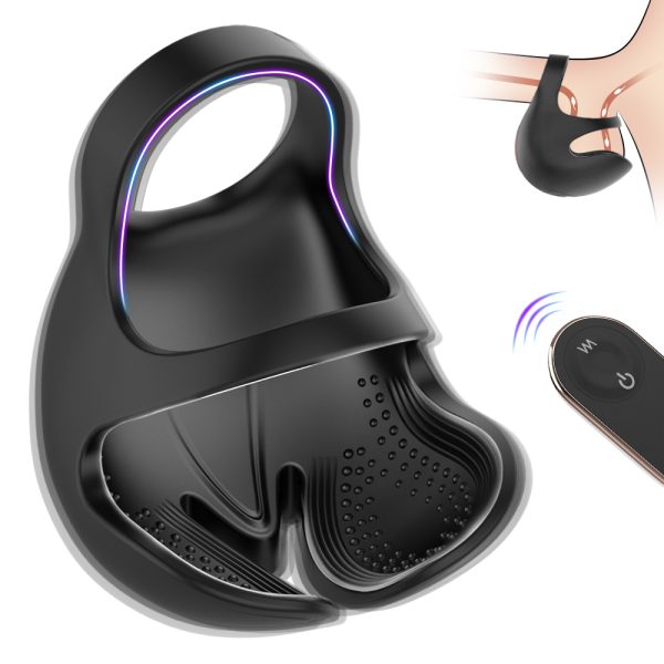 Anel Peniano com Vibro Massageador de Testículos E Controle