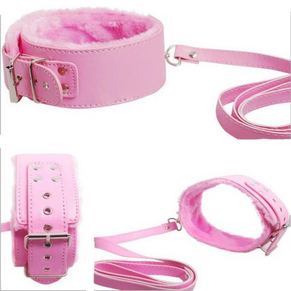 Kit Sadomasoquista Em Pelucia Rosa Com 7 Peças Diferentes - Image 4