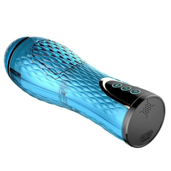 Masturbador Masculino Xuanai Azul Vagina Vai e Vem Com Vibrador - Image 6
