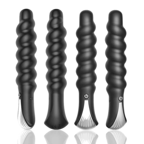 Vibrador Espiral Estimulador Ponto G Preto Recarregável USB 12 Velocidades