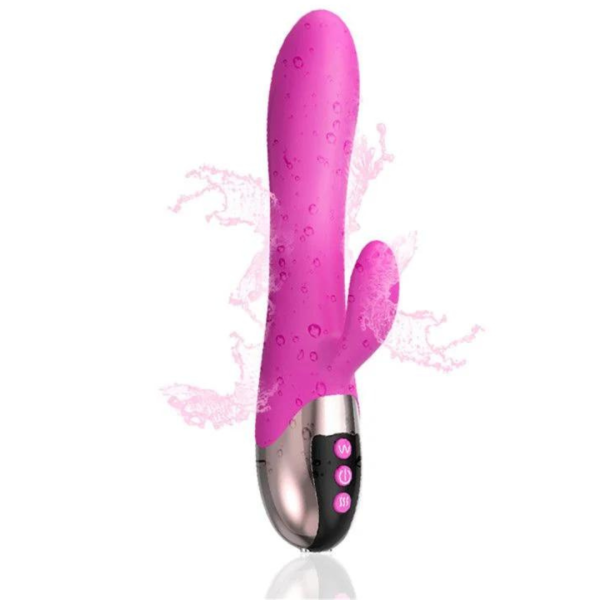 Vibrador Rosa Com Estimulador Clitoriano e Ponto G USB 7 Velocidades - Image 5
