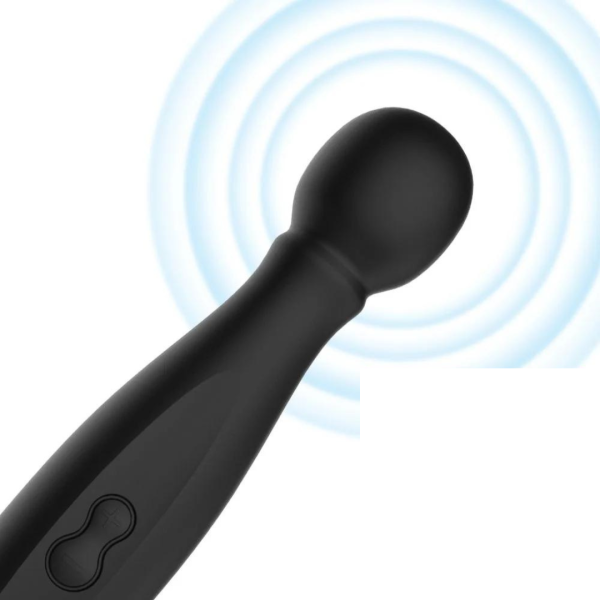 Vibrador Clitoriano Massageador Varinha Magica Preto 9 Velocidades - Image 4